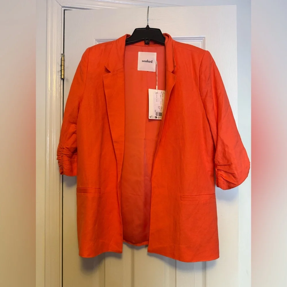 Shirley linen coral blazer - Picture 1 of 3
